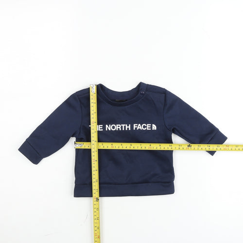 The North Face Blue Baby Pullover Jumper 3-6 Months Unisex Cotton Blend