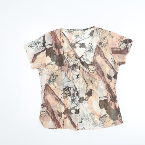 Adini Women's Multicoloured Floral V-Neck Lightweight Blouse M