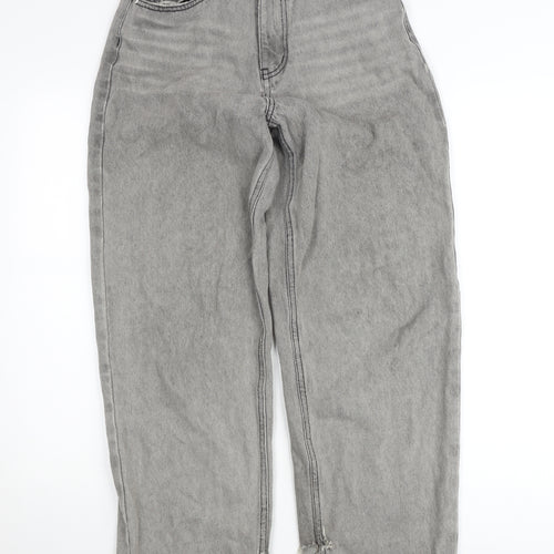 PrettyLittleThing Womens Grey High Rise Mom Jeans Size 4