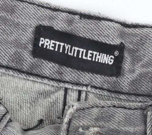 PrettyLittleThing Womens Grey High Rise Mom Jeans Size 4