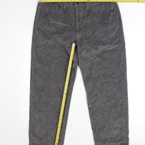 Lands' End Men's Grey Corduroy Trousers Size 36 Traditional Fit