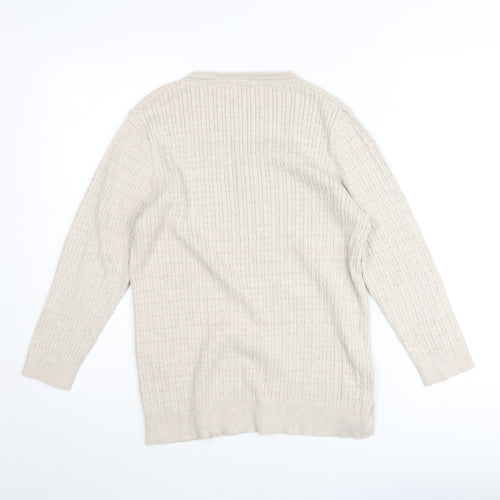 CC Womens Beige Cotton Blend Henley Jumper Size L