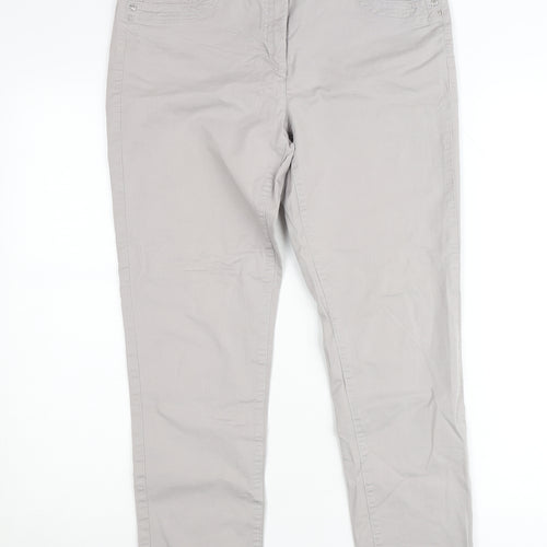 Canda Women's Beige Straight Leg Jeans Size 14 Regular Fit