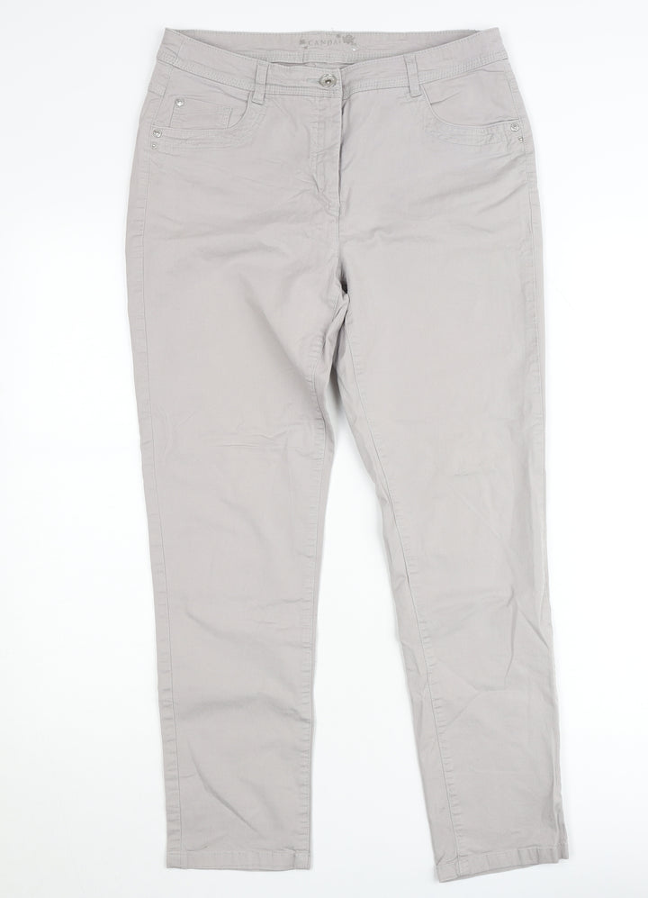 Canda Women's Beige Straight Leg Jeans Size 14 Regular Fit