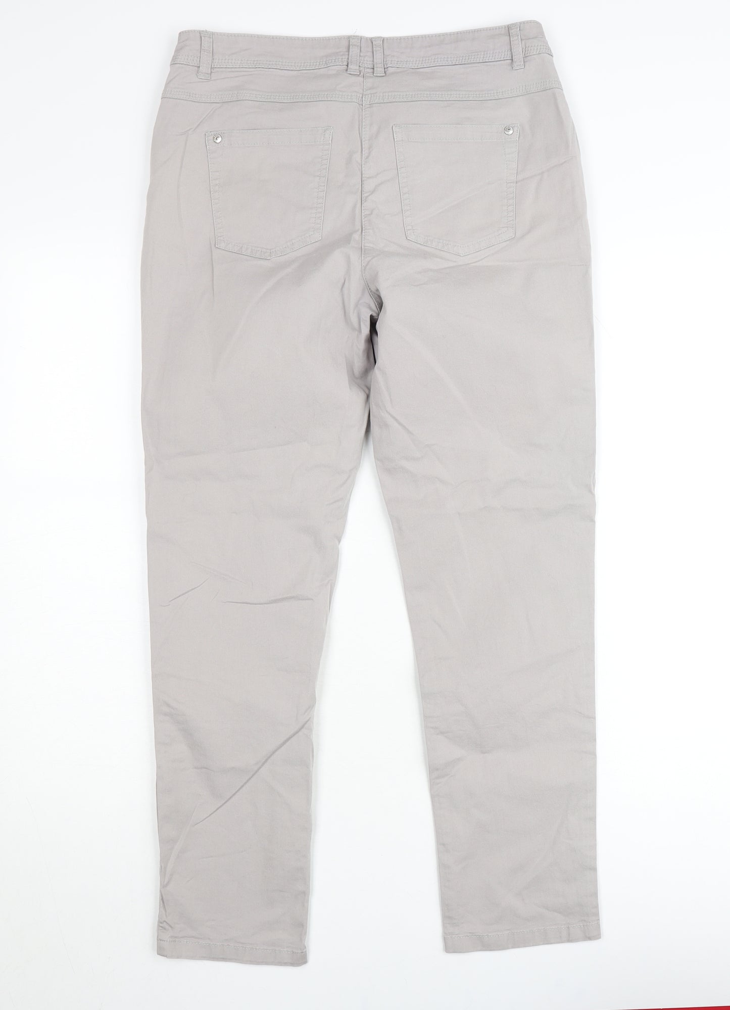 Canda Women's Beige Straight Leg Jeans Size 14 Regular Fit