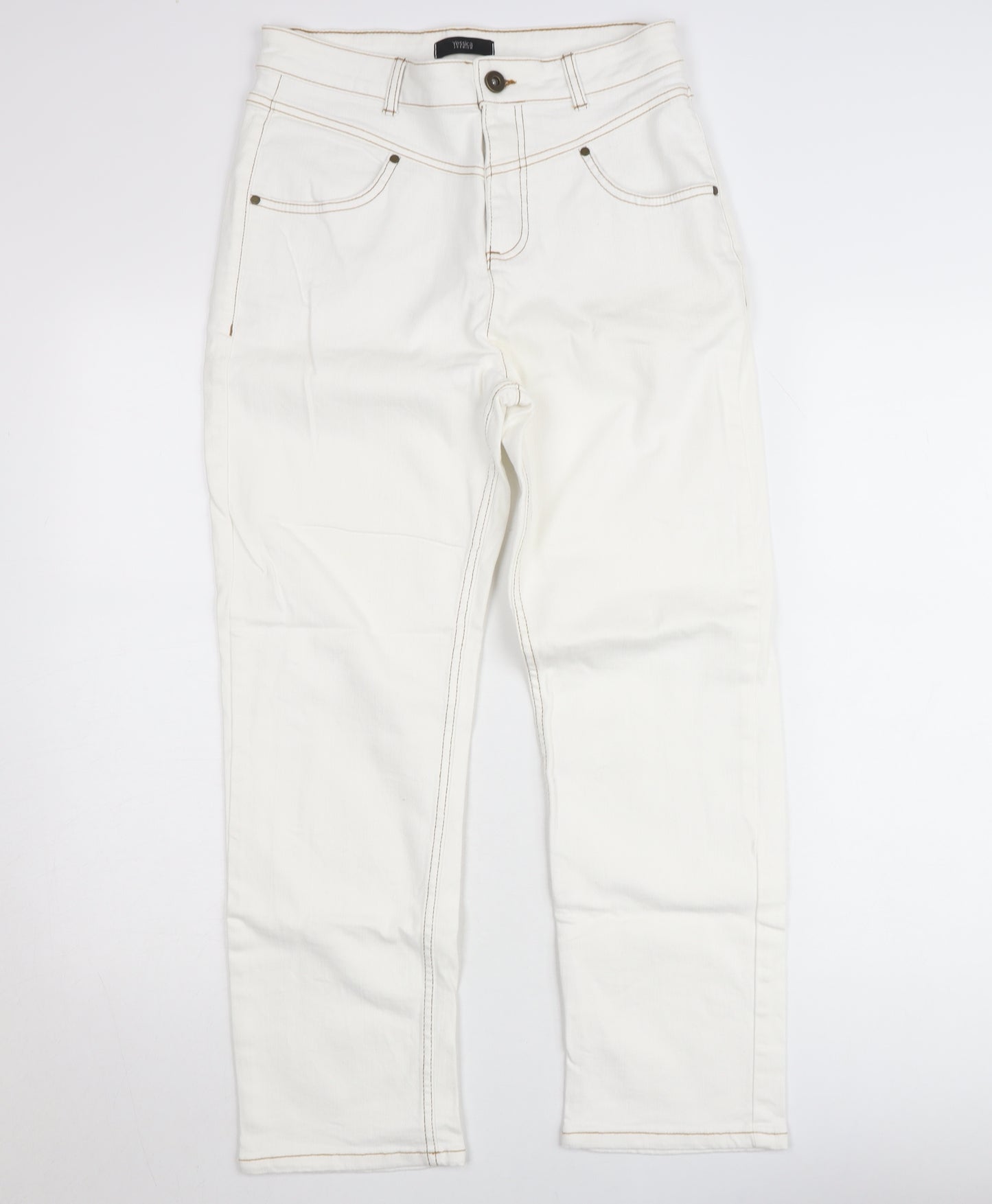 Yessica Premium Women’s White High Rise Straight Jeans Size 12
