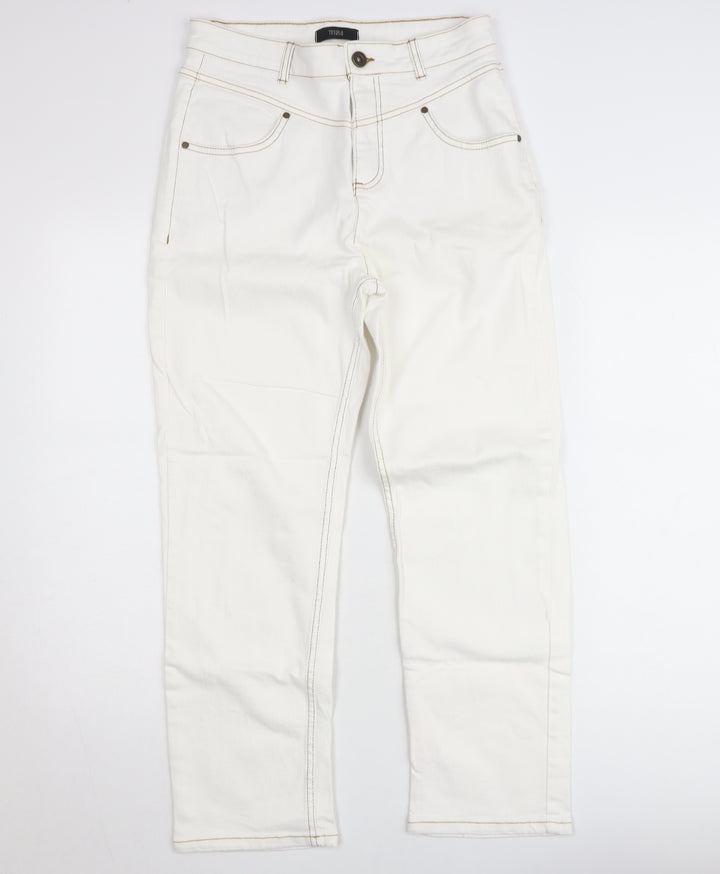 Yessica Premium Women’s White High Rise Straight Jeans Size 12