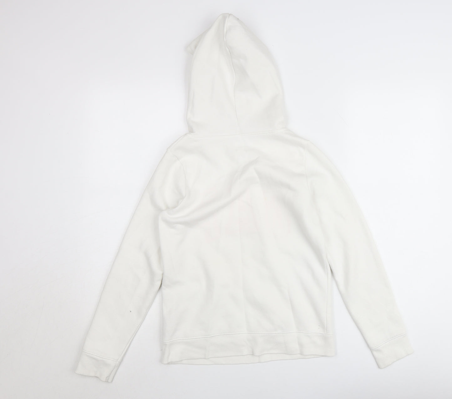GAP Kids Girls White Logo Pullover Hoodie Size 14-16 Years Fleece