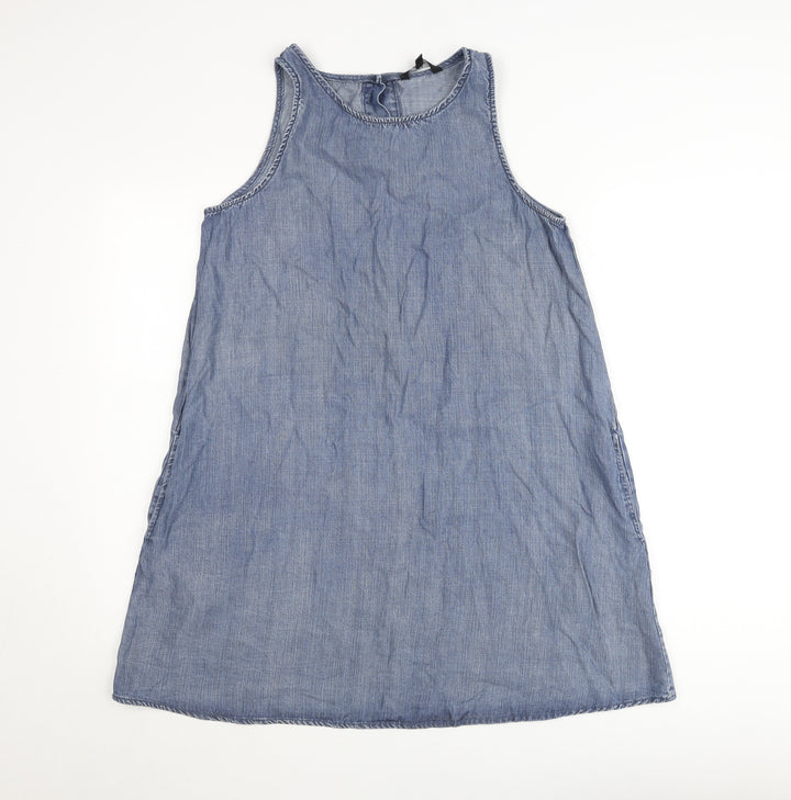 Velvet Heart Women's Blue Chambray Sleeveless Shift Dress Size S
