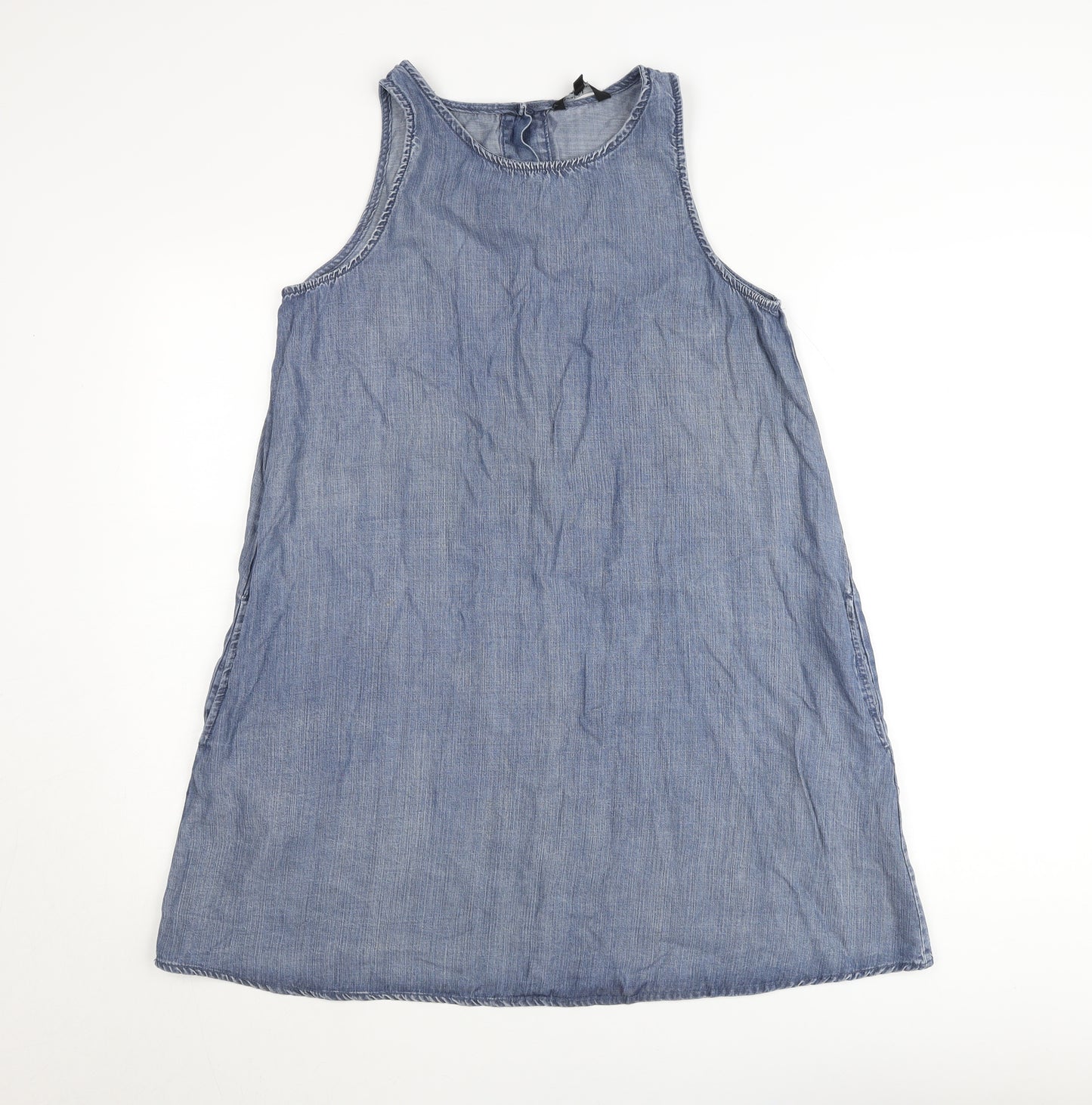 Velvet Heart Women's Blue Chambray Sleeveless Shift Dress Size S