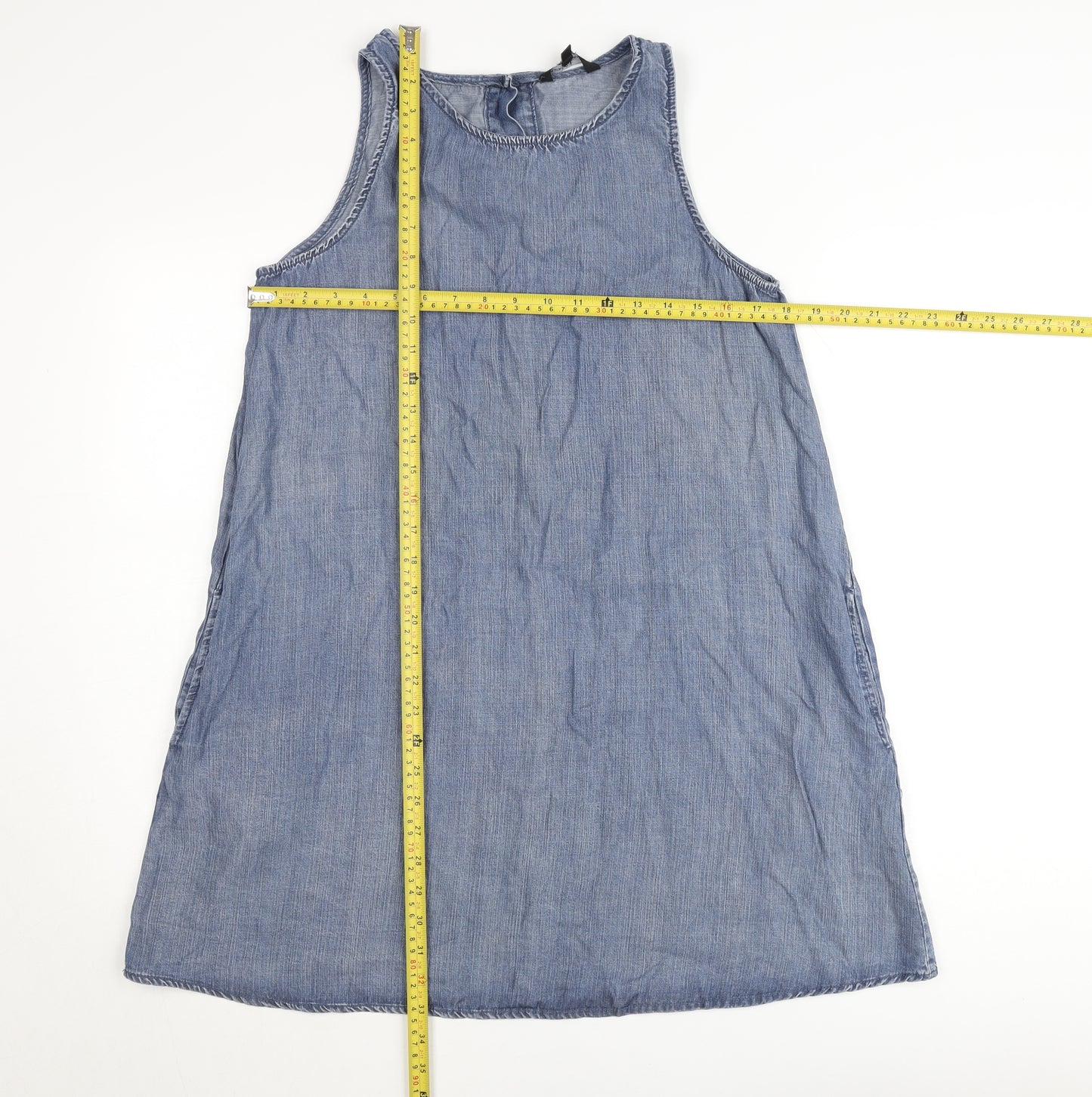 Velvet Heart Women's Blue Chambray Sleeveless Shift Dress Size S