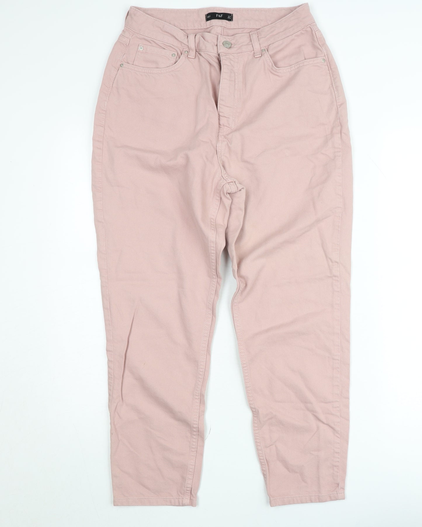 F&F Women's Pink High Rise Tapered Jeans Size 12