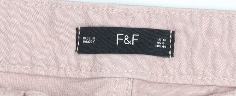 F&F Women's Pink High Rise Tapered Jeans Size 12