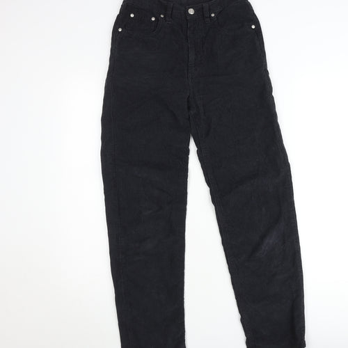 Vanilla Teens Black Corduroy High Rise Trousers Size 14
