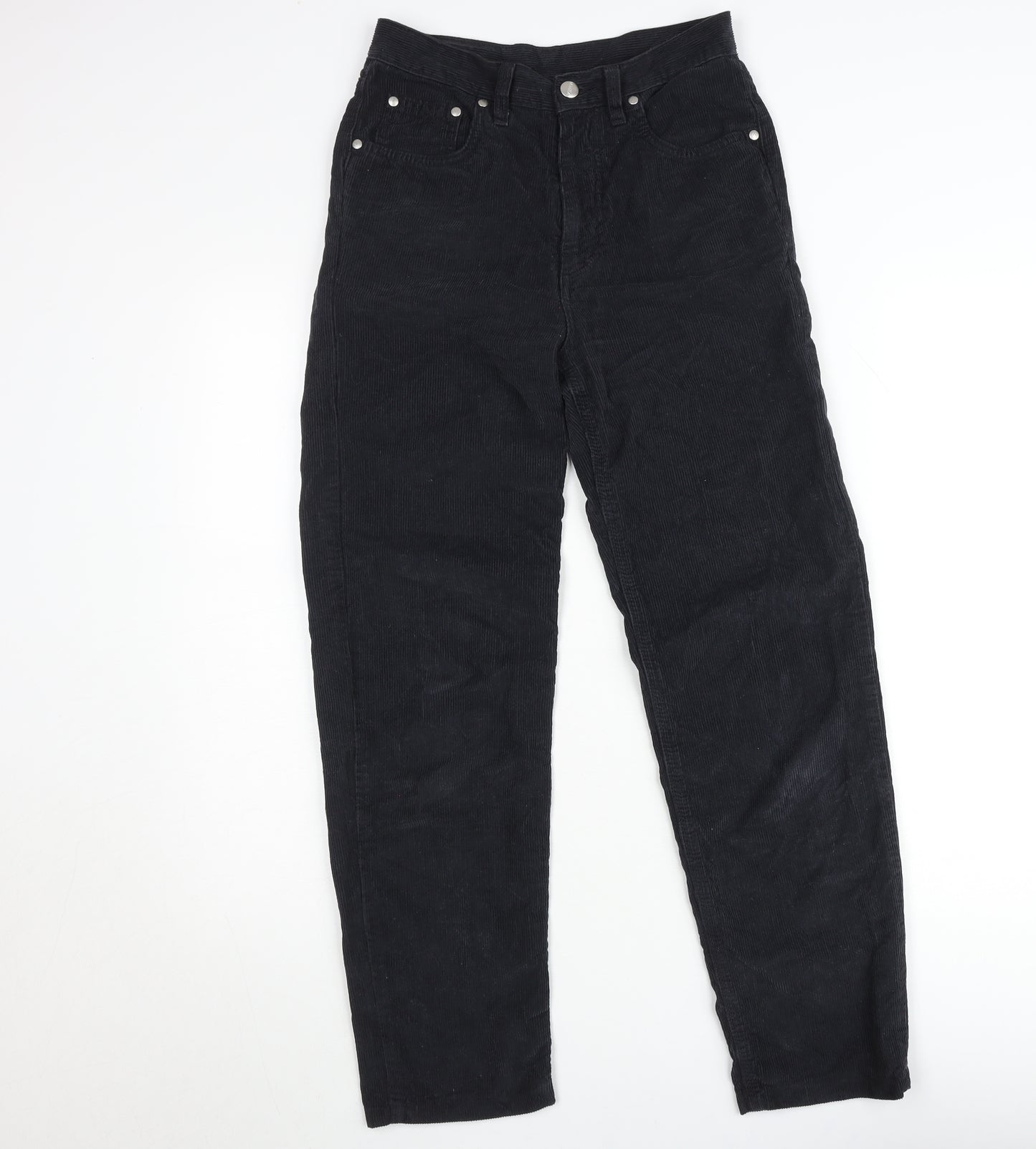 Vanilla Teens Black Corduroy High Rise Trousers Size 14