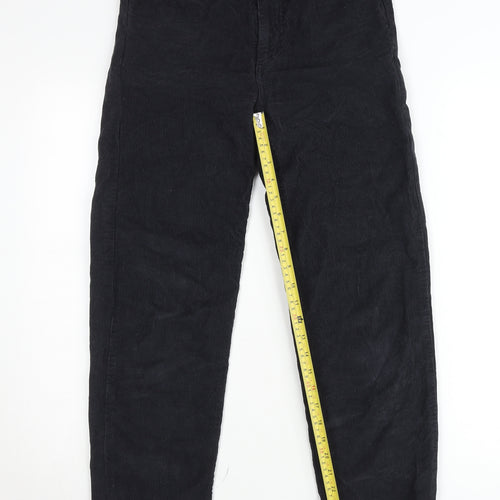 Vanilla Teens Black Corduroy High Rise Trousers Size 14
