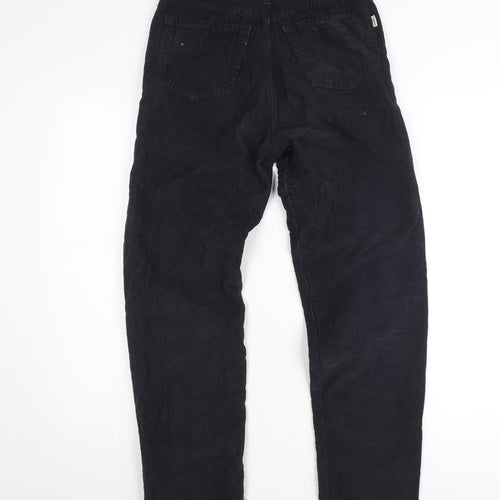 Vanilla Teens Black Corduroy High Rise Trousers Size 14