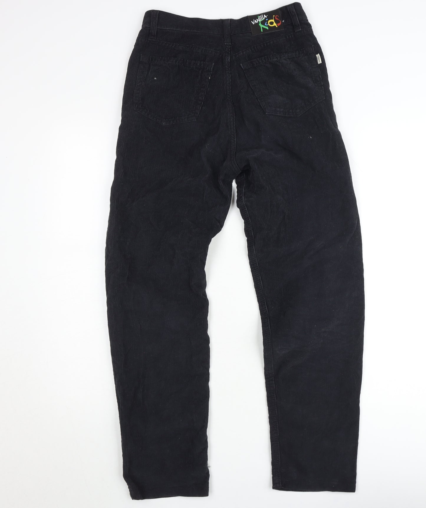 Vanilla Teens Black Corduroy High Rise Trousers Size 14