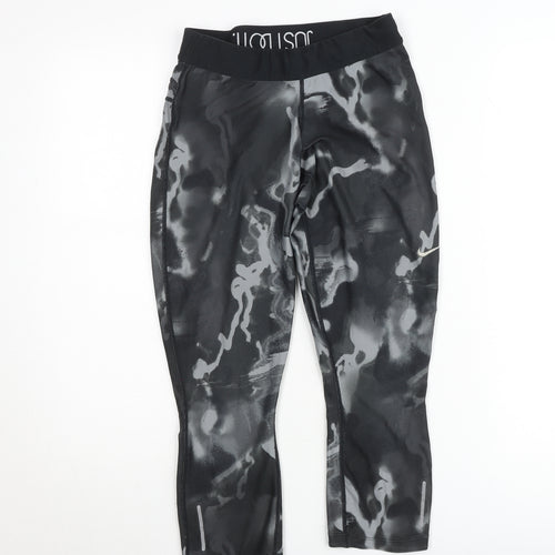 Nike Dri-FIT Women's Black Abstract Capri Sports Leggings Size M