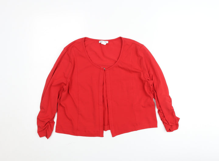 Dolcezza Women's Red Long Sleeve Jersey Blouse Size S