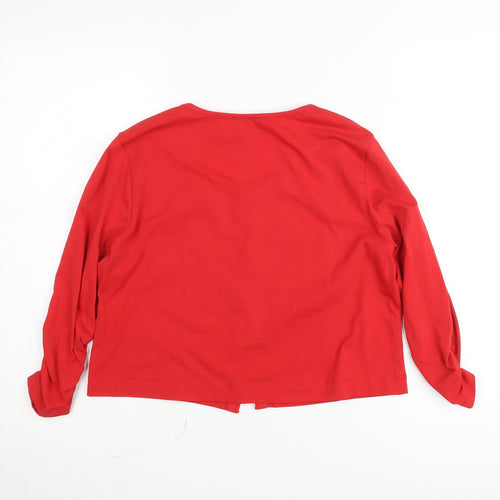 Dolcezza Women's Red Long Sleeve Jersey Blouse Size S