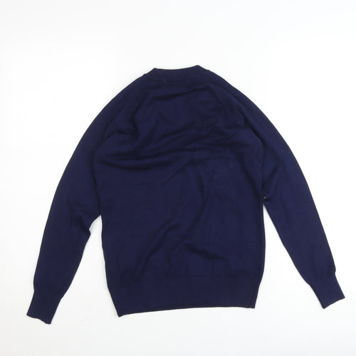Savida Women's Blue Crew Neck Button Pullover Jumper Size 10