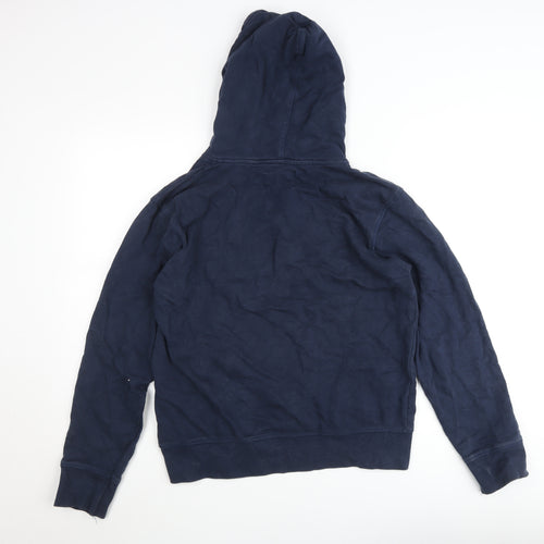 Jack & Jones Mens Blue Pullover Hoodie L Graphic Fleece Sweatshirt