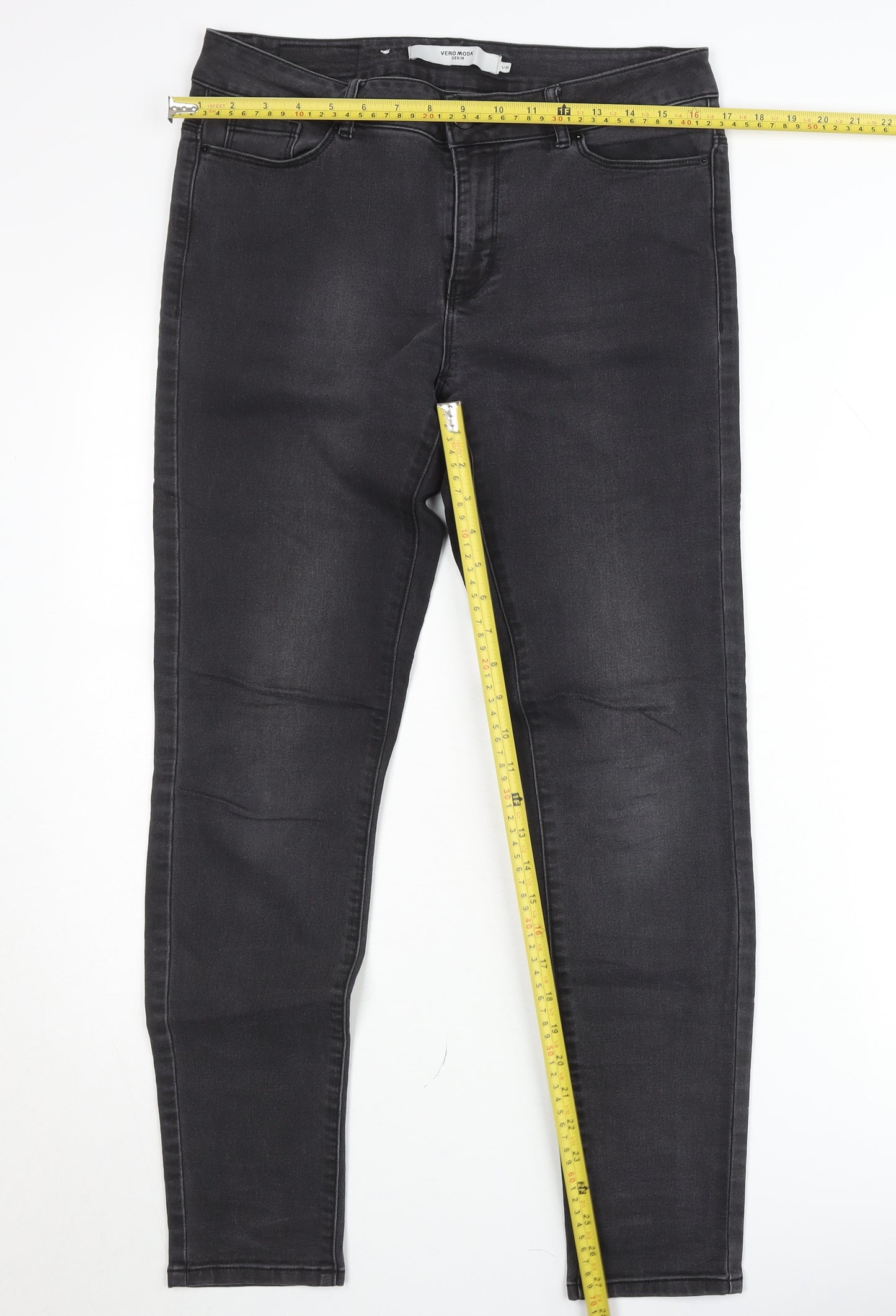 Vero Moda Women Black Skinny Stretch Denim Jeans Size L 30in