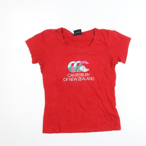 Canterbury Womens Red Size 8 Short Sleeve Sports T-Shirt