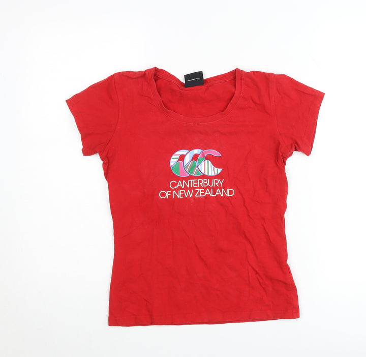 Canterbury Womens Red Size 8 Short Sleeve Sports T-Shirt
