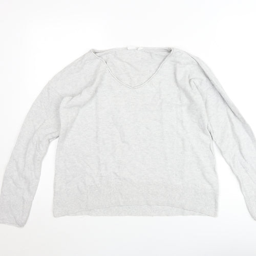 GAP Women’s Grey V-Neck Knit Jumper Size M Lightweight Pullover