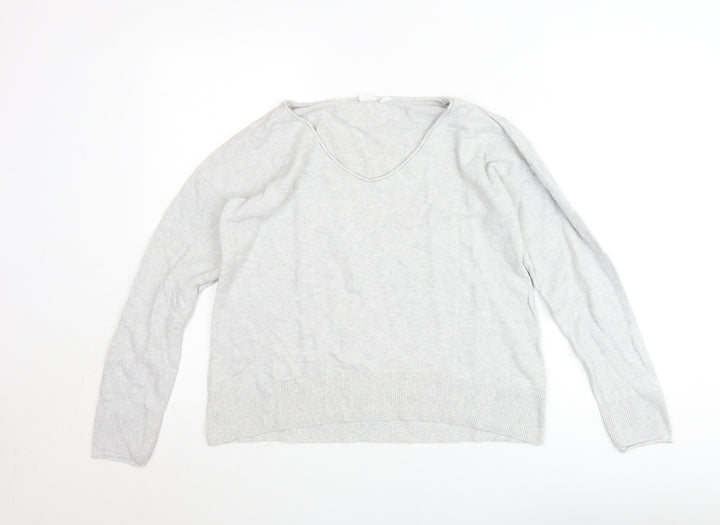 GAP Women’s Grey V-Neck Knit Jumper Size M Lightweight Pullover