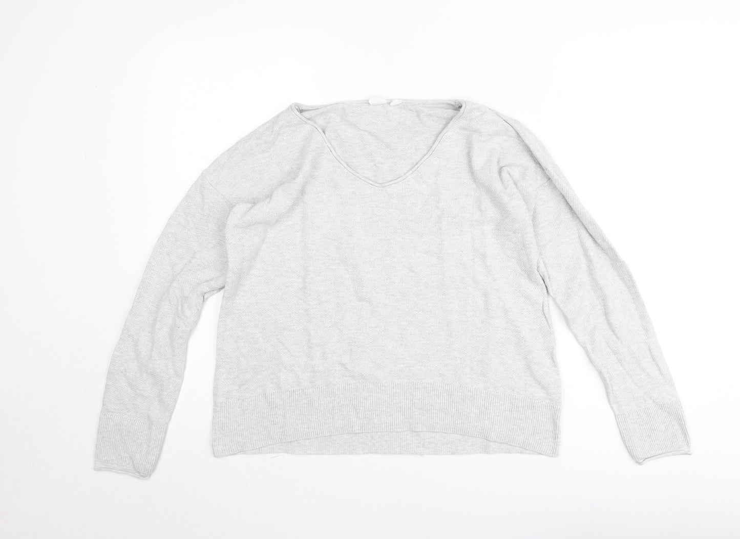 GAP Women’s Grey V-Neck Knit Jumper Size M Lightweight Pullover