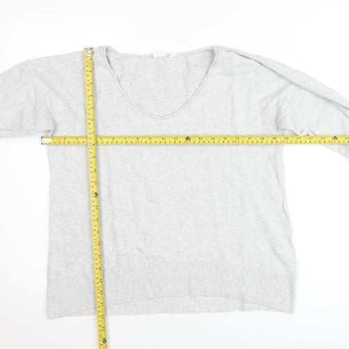 GAP Women’s Grey V-Neck Knit Jumper Size M Lightweight Pullover