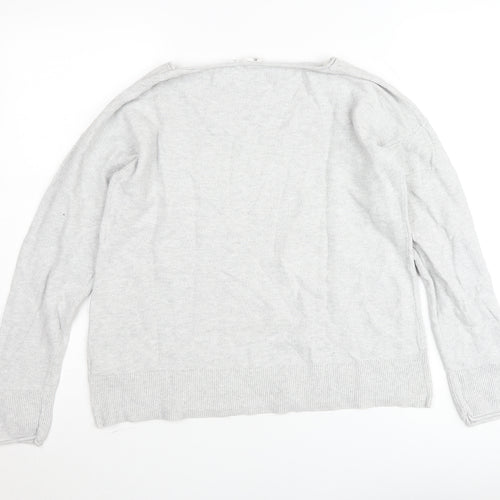 GAP Women’s Grey V-Neck Knit Jumper Size M Lightweight Pullover