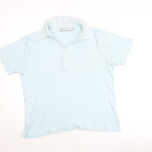 Pure & Natural Men's Blue Cotton Polo Shirt XL Short Sleeve