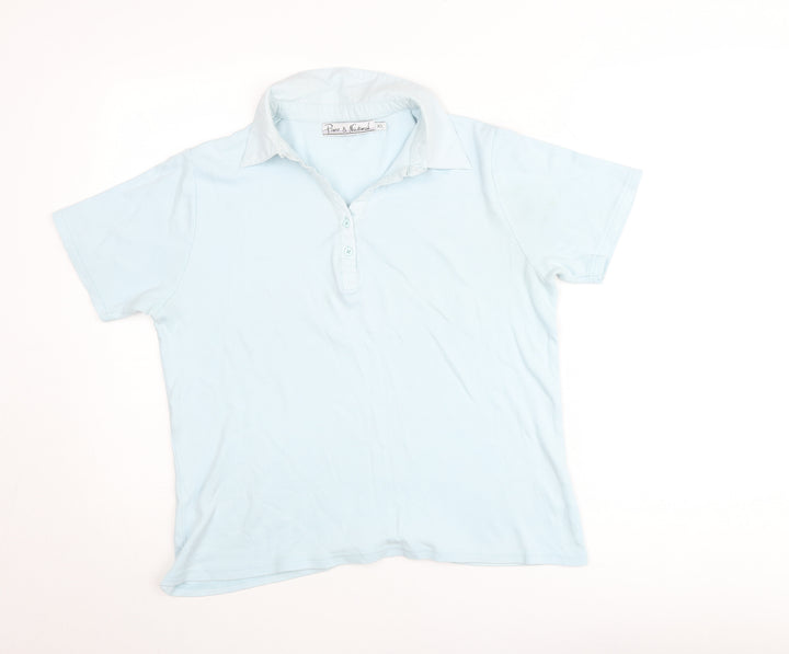 Pure & Natural Men's Blue Cotton Polo Shirt XL Short Sleeve