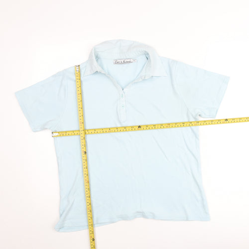 Pure & Natural Men's Blue Cotton Polo Shirt XL Short Sleeve