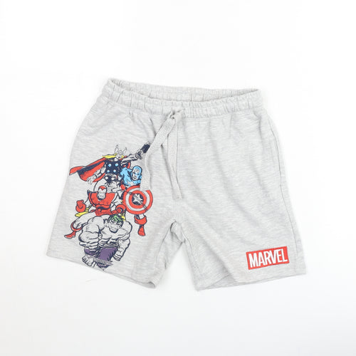 Marvel Boys Grey Sweat Shorts 7-8 Years Avengers Superhero Cotton Blend