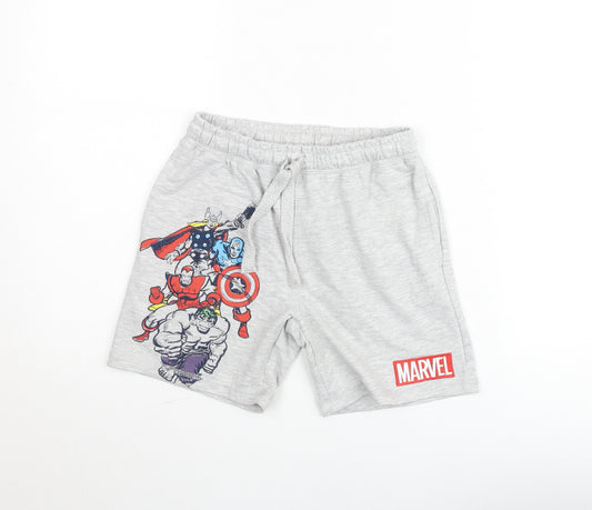 Marvel Boys Grey Sweat Shorts 7-8 Years Avengers Superhero Cotton Blend