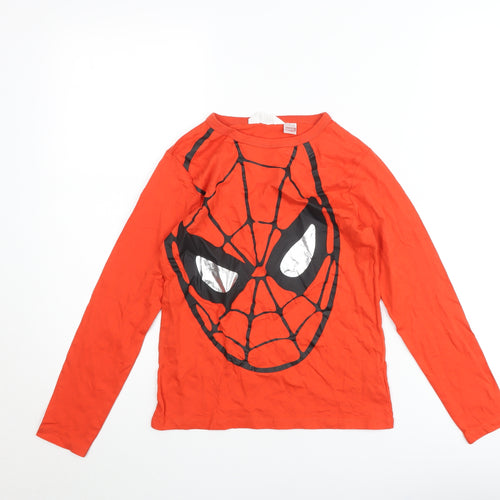 H&M Boys Red Marvel Spider-Man Long Sleeve T-Shirt Size 8-10 Years