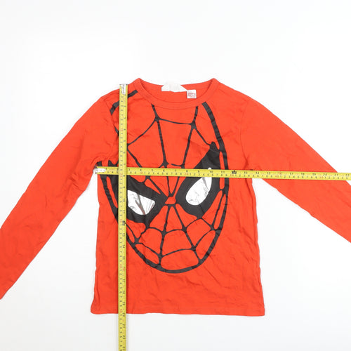 H&M Boys Red Marvel Spider-Man Long Sleeve T-Shirt Size 8-10 Years