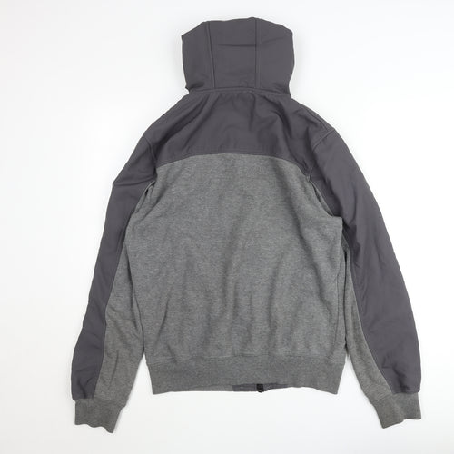McKenzie Men’s Grey Hooded Full Zip Bomber Jacket Size M