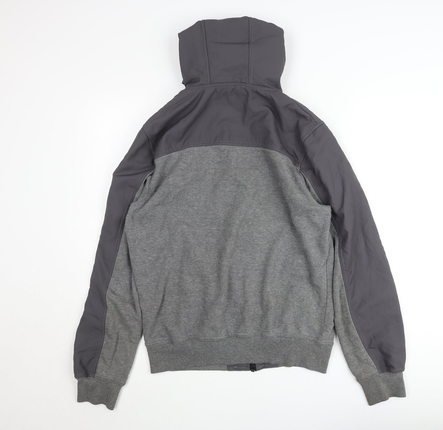 McKenzie Men’s Grey Hooded Full Zip Bomber Jacket Size M