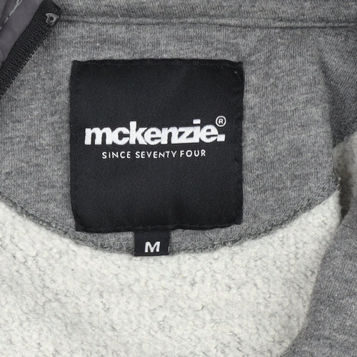McKenzie Men’s Grey Hooded Full Zip Bomber Jacket Size M