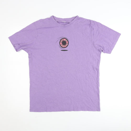 Dunnes Stores Women Purple Cotton Regular Fit T-Shirt M