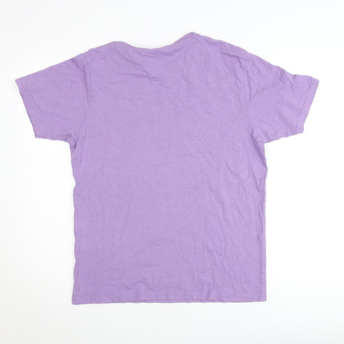 Dunnes Stores Women Purple Cotton Regular Fit T-Shirt M