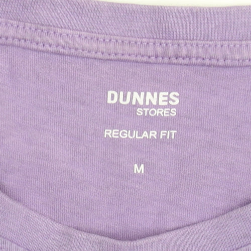 Dunnes Stores Women Purple Cotton Regular Fit T-Shirt M