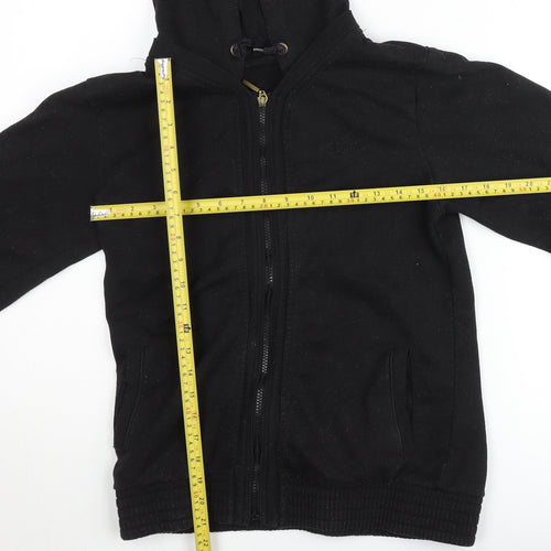 LA Gear Men's Black Hooded Full Zip Track Jacket Size 104 Cotton Blend