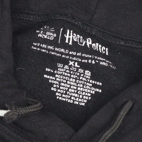 Harry Potter Slytherin Black Hoodie XL Men's Pullover Fleece